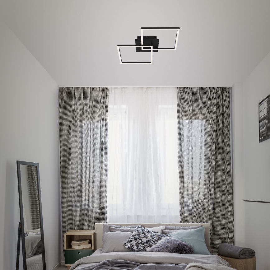 Briloner 3210-015 - LED Dimmable φωτιστικό οροφής FRAME 2xLED/11W/230V μαύρο