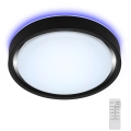 Briloner 3227-015 - LED RGB dimmable φωτιστικό οροφής με αισθητήρα TALENA LED/24W/230V μαύρο + τηλεχειριστήριο