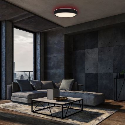 Briloner 3227-015 - Ρυθμιζόμενο φωτιστικό οροφής LED RGB με αισθητήρα TALENA LED/24W/230V μαύρο + τηλεχειριστήριο