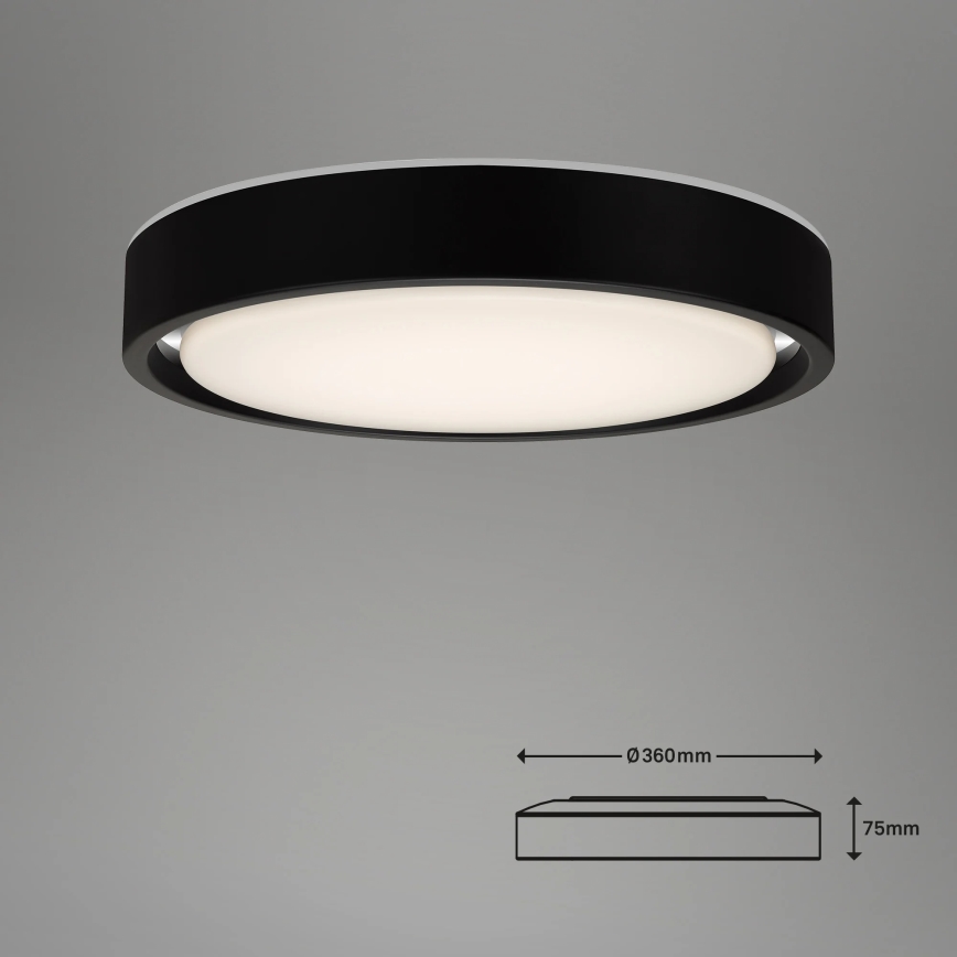 Briloner 3227-015 - Ρυθμιζόμενο φωτιστικό οροφής LED RGB με αισθητήρα TALENA LED/24W/230V μαύρο + τηλεχειριστήριο