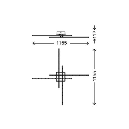 Briloner 3254-042 - Φως οροφής dimmer LED TEMPALTE 4xLED/11W/230V