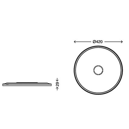 Briloner 3392-015 - LED Φωτιστικό οροφής FREE LED/22W/230V δ. 42 cm