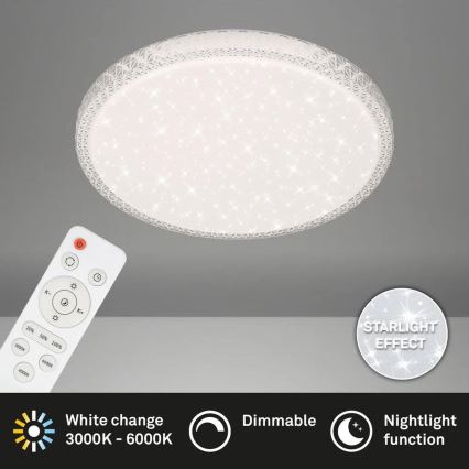 Briloner 3412-016 - Ρυθμιζόμενο LED φωτιστικό οροφής STAR SKY LED/24W/230V 3000/4000/6000K Ø 39 cm + τηλεχειριστήριο