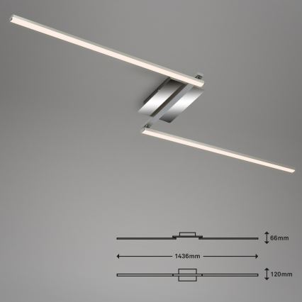 Briloner 3500-018 - LED Πλαφονιέρα οροφής STAFF 2xLED/6W/230V