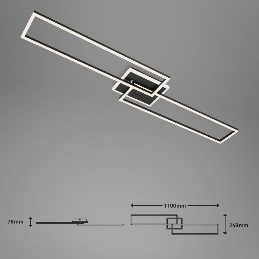 Briloner 3538-015 - Φωτιστικό οροφής ντιμαριζόμενο LED FRAME 2xLED/20W/230V 2700-6500K Wi-Fi Tuya + τηλεχειριστήριο