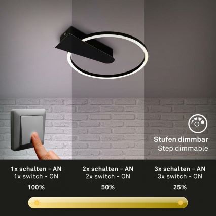 Briloner 3542-015 - Ρυθμιζόμενο LED οροφής φωτιστικό NICO LED/12W/230V μαύρο