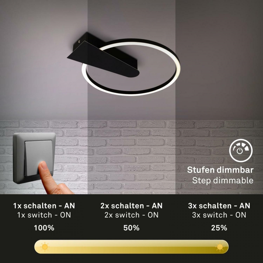 Briloner 3542-015 - Ρυθμιζόμενο LED οροφής φωτιστικό NICO LED/12W/230V μαύρο