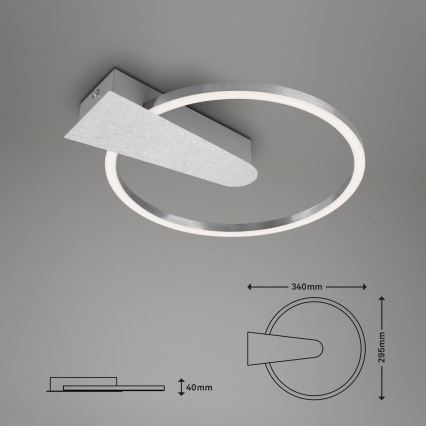 Briloner 3542-018 - LED Dimmable φωτιστικό οροφής NICO LED/12W/230V ματ χρώμιο
