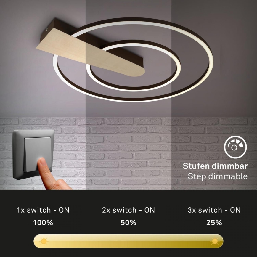 Briloner 3543-017 - LED Dimmable φωτιστικό οροφής NICO LED/25W/230V χρυσαφί