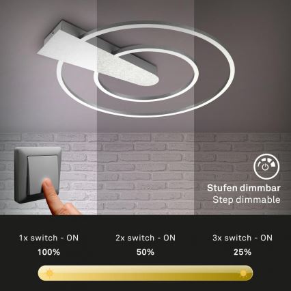Briloner 3543-018 - LED Dimmable φωτιστικό οροφής NICO LED/25W/230V ματ χρώμιο