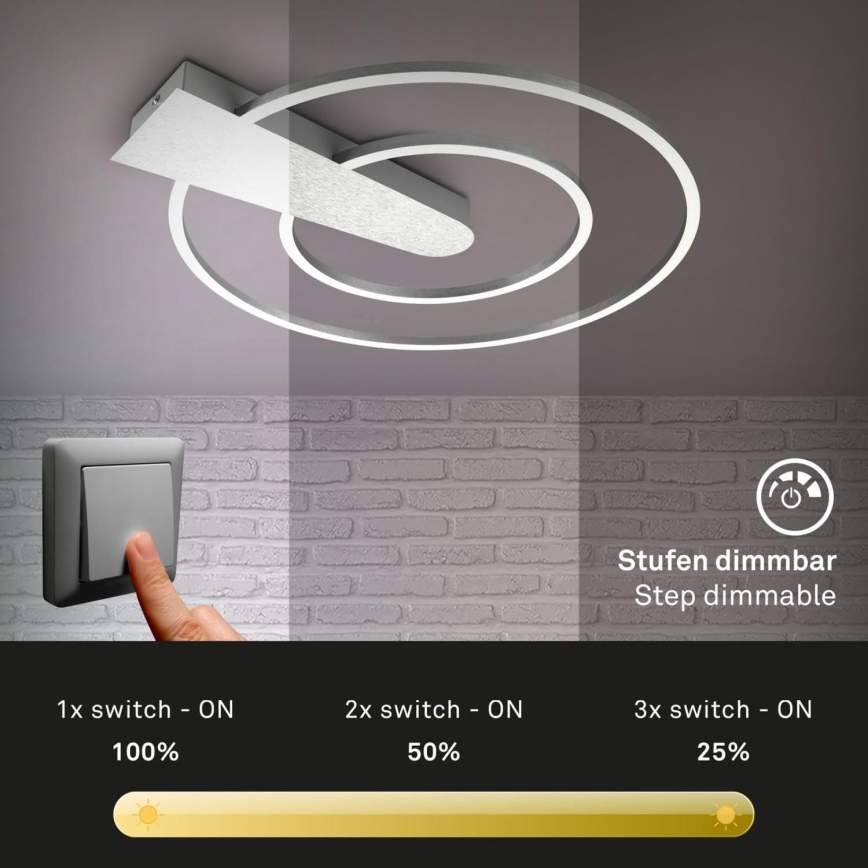 Briloner 3543-018 - LED Dimmable φωτιστικό οροφής NICO LED/25W/230V ματ χρώμιο