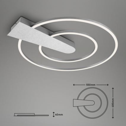 Briloner 3543-018 - LED Dimmable φωτιστικό οροφής NICO LED/25W/230V ματ χρώμιο