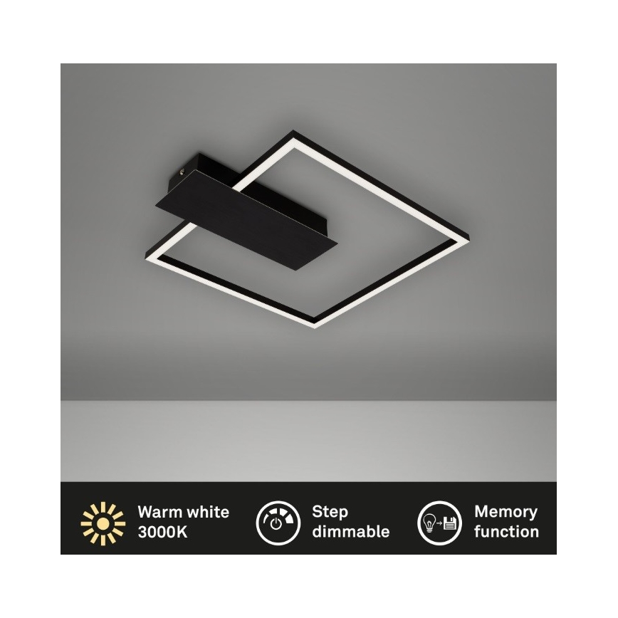 Briloner 3544-015 - LED Dimmable φωτιστικό οροφής NICO LED/12W/230V μαύρο