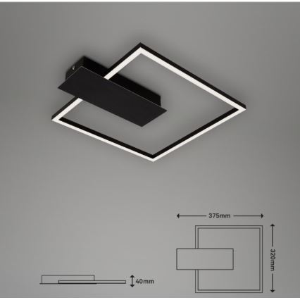 Briloner 3544-015 - LED Dimmable φωτιστικό οροφής NICO LED/12W/230V μαύρο