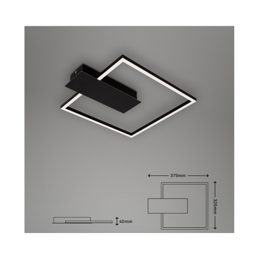Briloner 3544-015 - LED Dimmable φωτιστικό οροφής NICO LED/12W/230V μαύρο