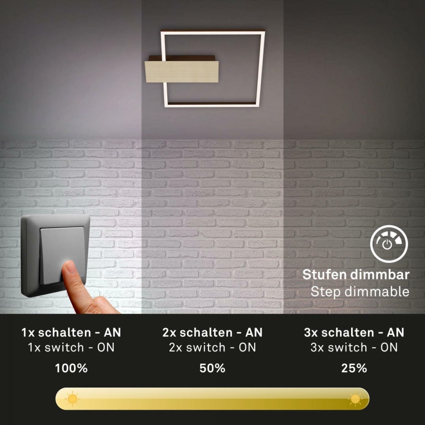 Briloner 3544-017 - LED Dimmable φωτιστικό οροφής NICO LED/12W/230V χρυσαφί