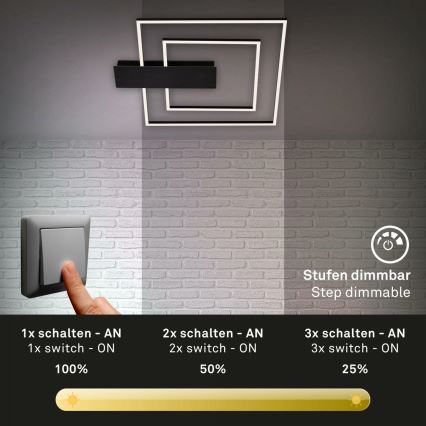 Briloner 3545-015 - LED Dimmable φωτιστικό οροφής NICO LED/25W/230V μαύρο