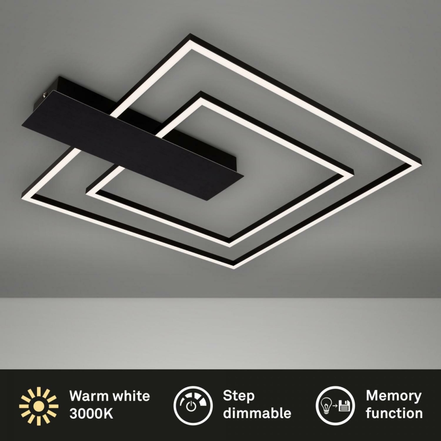 Briloner 3545-015 - LED Dimmable φωτιστικό οροφής NICO LED/25W/230V μαύρο