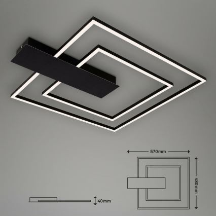 Briloner 3545-015 - LED Dimmable φωτιστικό οροφής NICO LED/25W/230V μαύρο