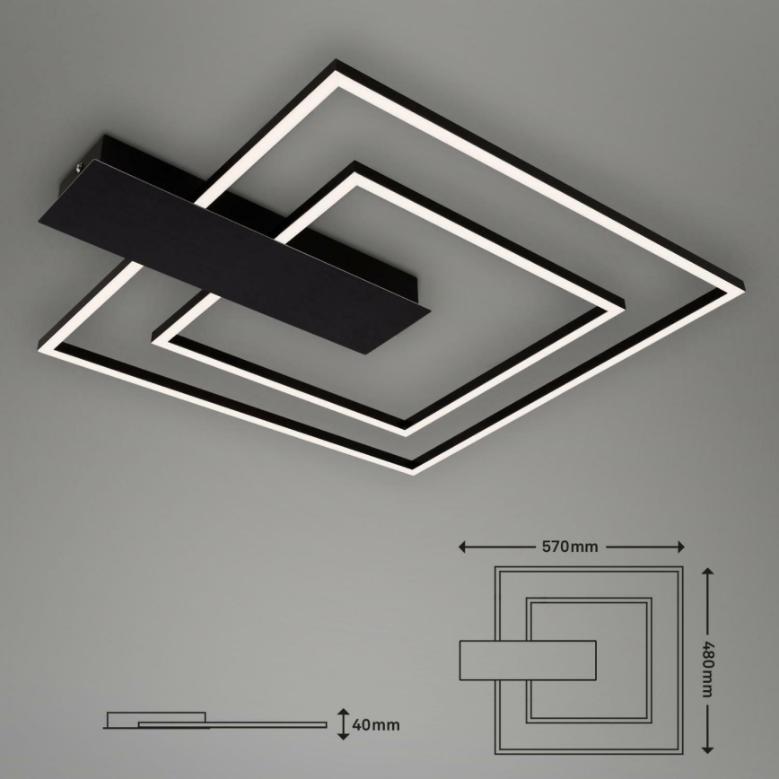 Briloner 3545-015 - LED Dimmable φωτιστικό οροφής NICO LED/25W/230V μαύρο