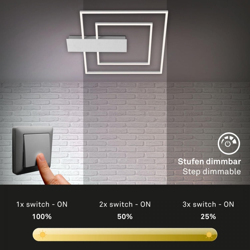 Briloner 3545-018 - LED Dimmable φωτιστικό οροφής NICO LED/25W/230V ματ χρώμιο