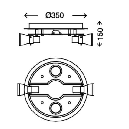 Briloner 3560-042 - Φως σποτ οροφής LED VASO 2xGU10/3W + 2xE14/3,2W/230V