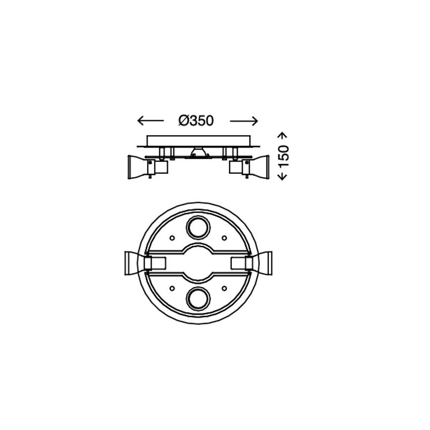 Briloner 3560-042 - Φως σποτ οροφής LED VASO 2xGU10/3W + 2xE14/3,2W/230V