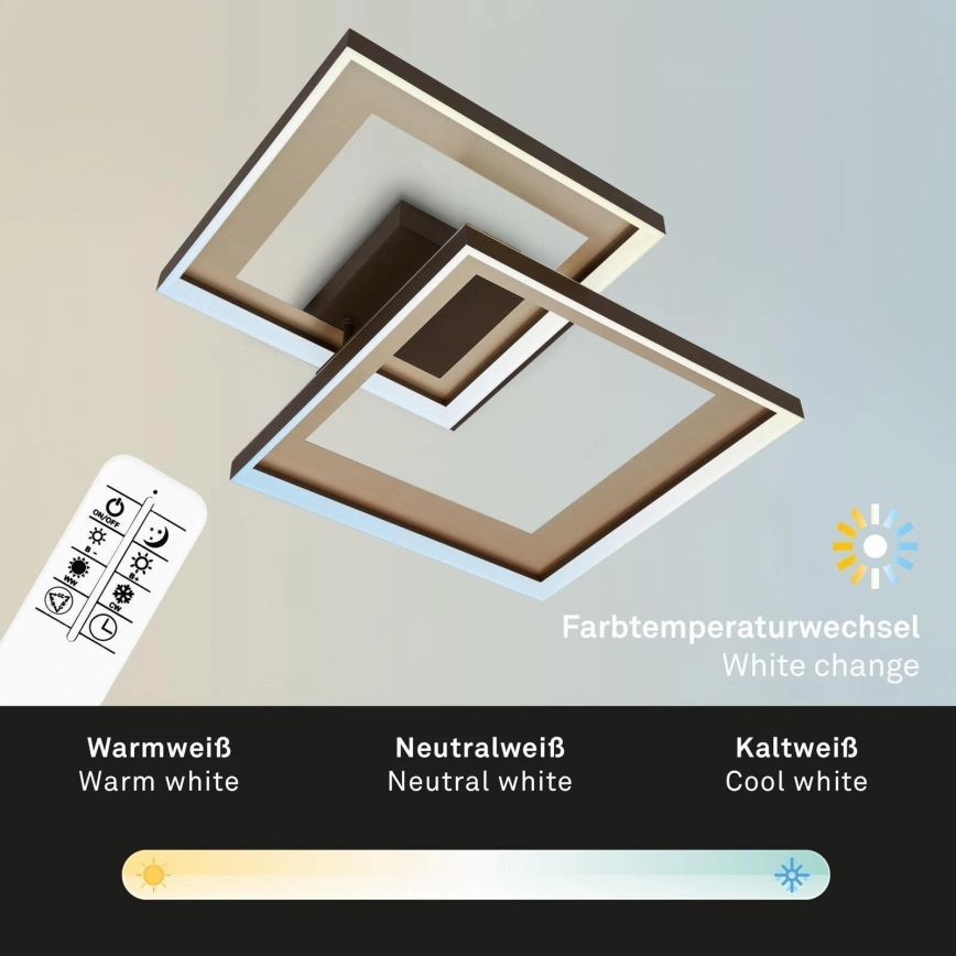 Briloner 3567-017 - LED Ρυθμιζόμενο φωτιστικό οροφής LED/25W/230V 3000-6500K 56,8x48cm + τηλεχειριστήριο