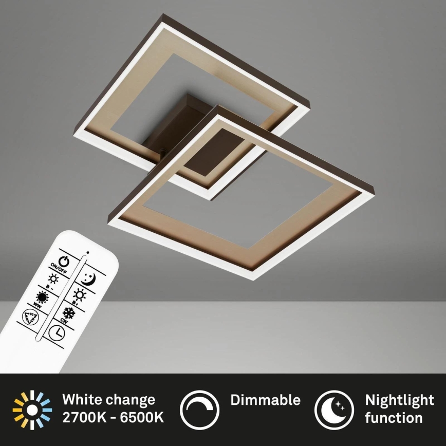 Briloner 3567-017 - LED Ρυθμιζόμενο φωτιστικό οροφής LED/25W/230V 3000-6500K 56,8x48cm + τηλεχειριστήριο