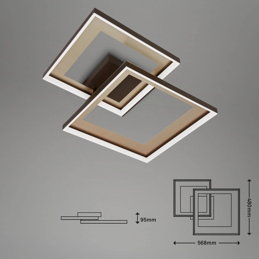 Briloner 3567-017 - LED Ρυθμιζόμενο φωτιστικό οροφής LED/25W/230V 3000-6500K 56,8x48cm + τηλεχειριστήριο