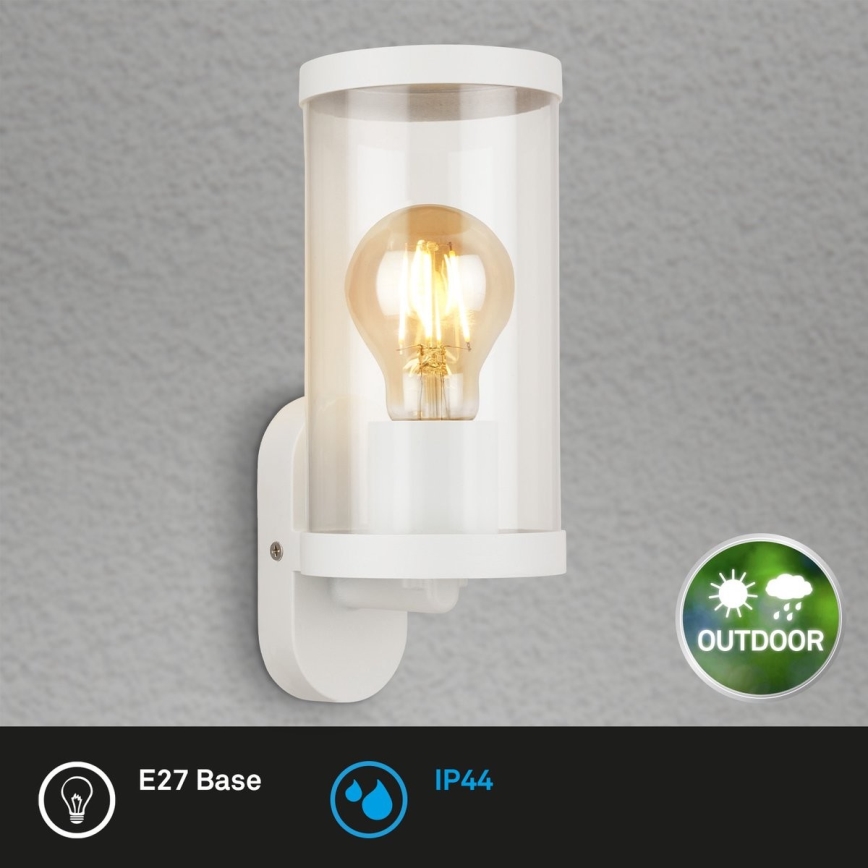 Briloner 3600-016 - Επιτοίχιο φωτιστικό εξωτερικού χώρου KAIRO 1xE27/12W/230V IP44 λευκό