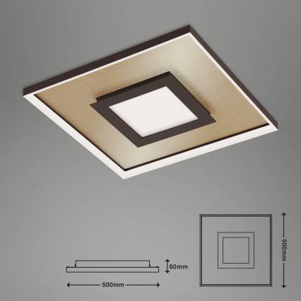 Briloner 3641-017 - LED Dimmable φωτιστικό οροφής FRAME LED/30W/230V 2700-6500K χρυσαφί + τηλεχειριστήριο