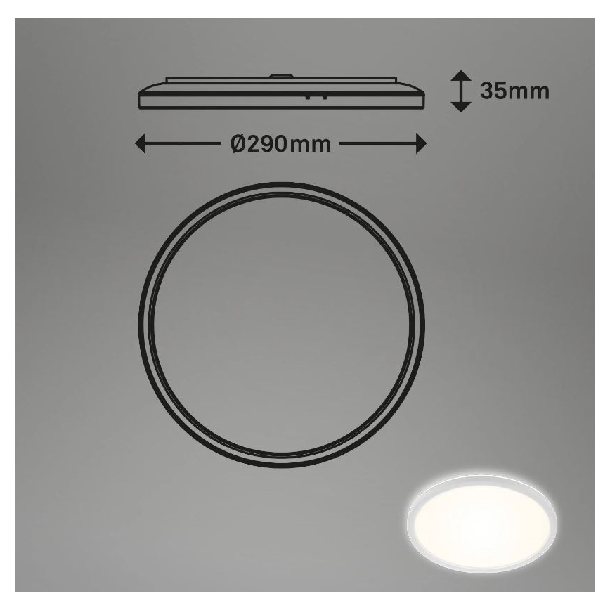 Briloner 3642-416 - Φωτιστικό οροφής μπάνιου LED SLIM LED/19W/230V IP44 λευκό