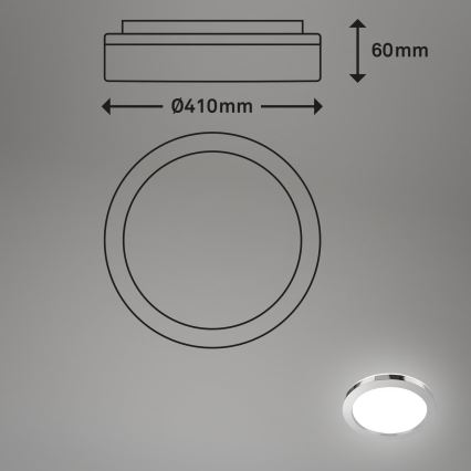 Briloner 3673-018 - Φωτιστικό οροφής μπάνιου LED SPLASH LED/28W/230V διάμετρος 41 cm