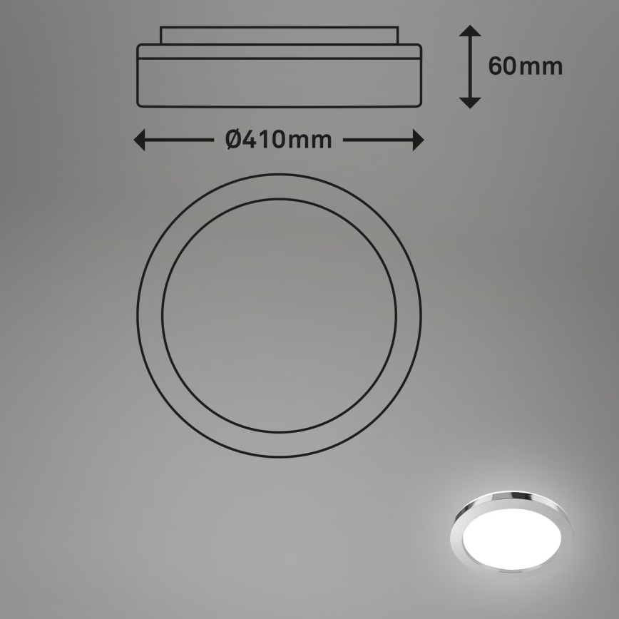 Briloner 3673-018 - Φωτιστικό οροφής μπάνιου LED SPLASH LED/28W/230V διάμετρος 41 cm