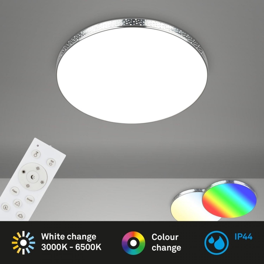 Briloner 3679-018 - LED RGB Φωτιστικό οροφής μπάνιου dimming MAGA LED/18,5W/230V 3000-6500K διάμετρος 35,5 cm + τηλεχειριστήριο