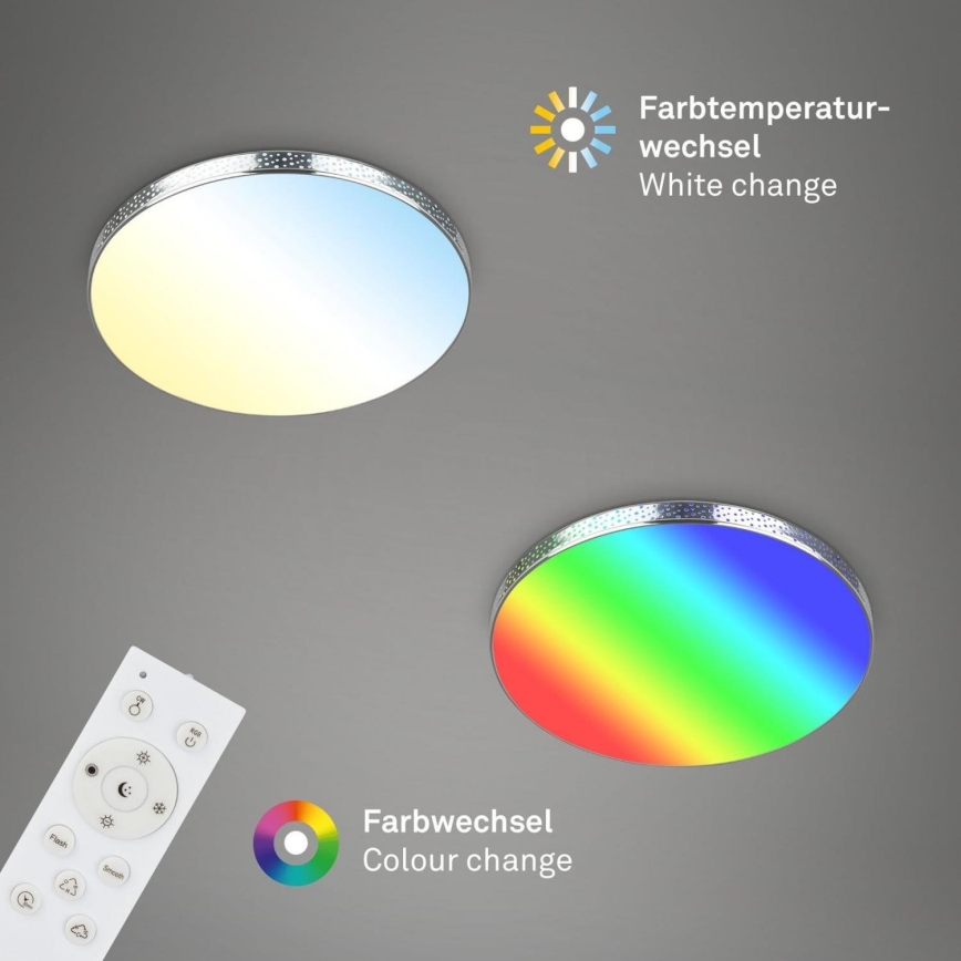 Briloner 3679-018 - LED RGB Φωτιστικό οροφής μπάνιου dimming MAGA LED/18,5W/230V 3000-6500K διάμετρος 35,5 cm + τηλεχειριστήριο