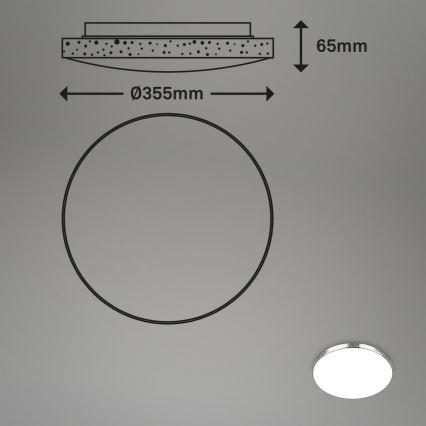 Briloner 3679-018 - LED RGB Φωτιστικό οροφής μπάνιου dimming MAGA LED/18,5W/230V 3000-6500K διάμετρος 35,5 cm + τηλεχειριστήριο