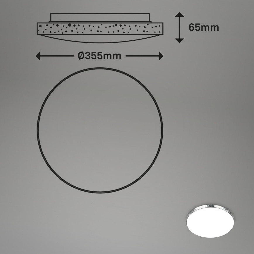 Briloner 3679-018 - LED RGB Φωτιστικό οροφής μπάνιου dimming MAGA LED/18,5W/230V 3000-6500K διάμετρος 35,5 cm + τηλεχειριστήριο
