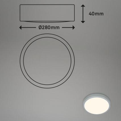 Briloner 3700-014 - Φωτιστικό οροφής LED RUNA LED/16W/230V 3000K διάμετρος 28 cm ασημί