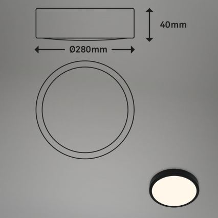 Briloner 3700-015 - Φωτιστικό οροφής LED RUNA LED/16W/230V 3000K διάμετρος 28 cm μαύρο
