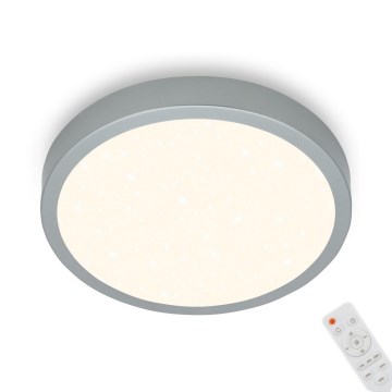 Briloner 3701-014 - LED Dimmable φωτιστικό οροφής RUNA LED/18W/230V 2700-6500K ασήμι + τηλεχειριστήριο