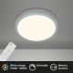 Briloner 3701-014 - LED Dimmable φωτιστικό οροφής RUNA LED/18W/230V 2700-6500K ασήμι + τηλεχειριστήριο