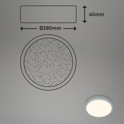 Briloner 3701-014 - LED Dimmable φωτιστικό οροφής RUNA LED/18W/230V 2700-6500K ασήμι + τηλεχειριστήριο