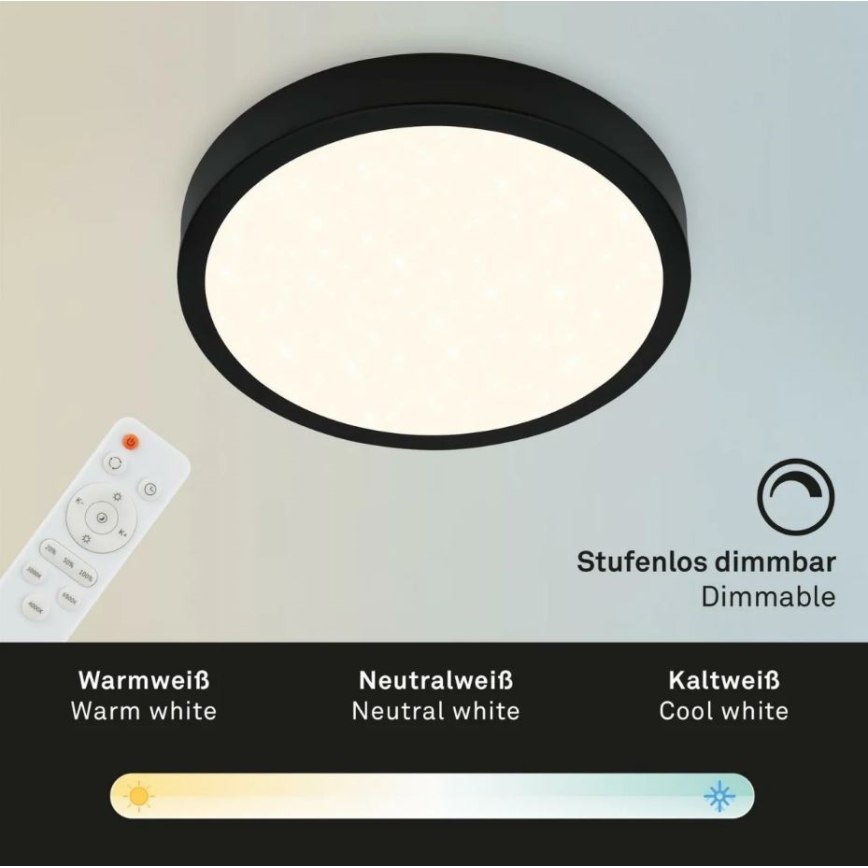 Briloner 3701-015 - LED Dimmable φωτιστικό οροφής RUNA LED/18W/230V 2700-6500K + τηλεχειριστήριο