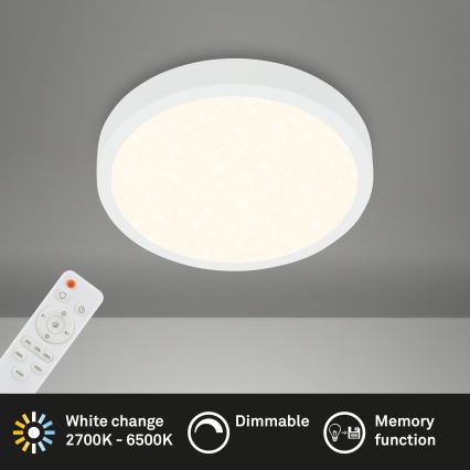 Briloner 3701-016 - LED Dimmable φωτιστικό οροφής RUNA LED/18W/230V 2700-6500K λευκό + τηλεχειριστήριο