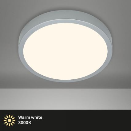 Briloner 3703-014 - Φωτιστικό οροφής LED RUNA LED/24W/230V 3000K διάμετρος 38 cm ασημί