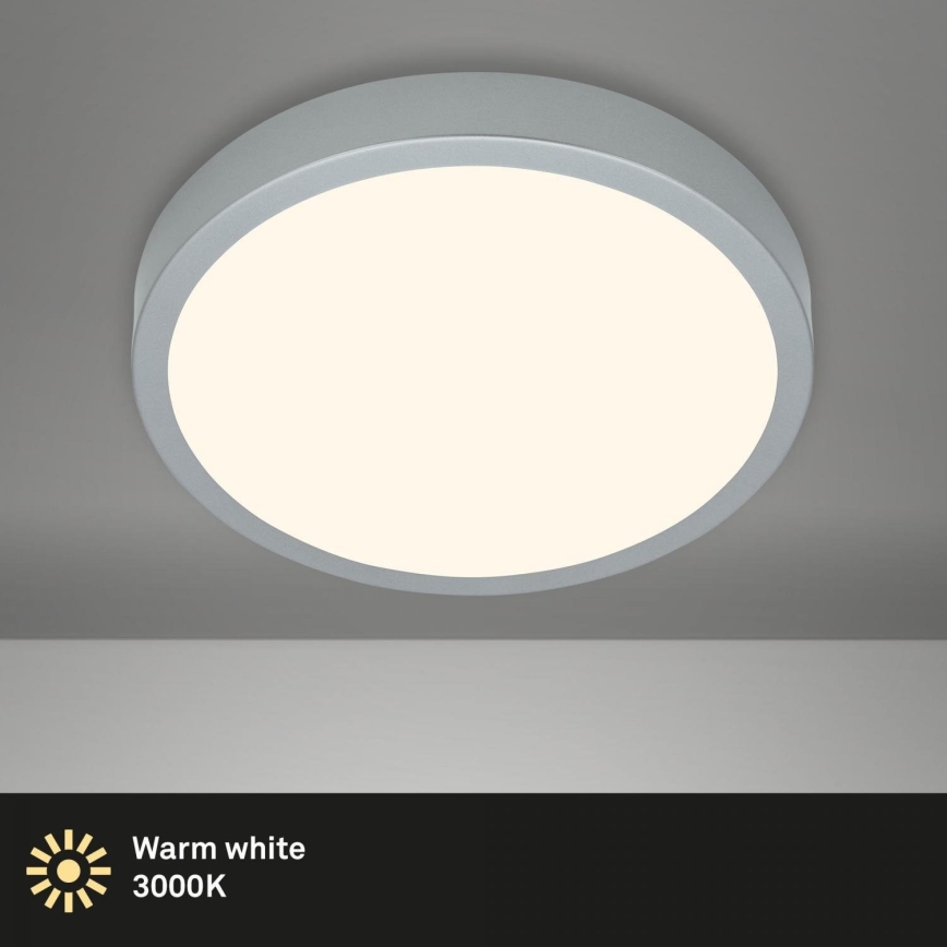 Briloner 3703-014 - Φωτιστικό οροφής LED RUNA LED/24W/230V 3000K διάμετρος 38 cm ασημί