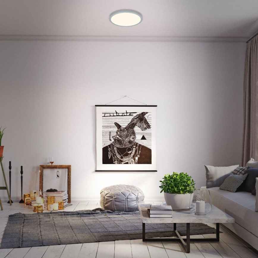 Briloner 3703-014 - Φωτιστικό οροφής LED RUNA LED/24W/230V 3000K διάμετρος 38 cm ασημί