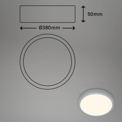 Briloner 3703-014 - Φωτιστικό οροφής LED RUNA LED/24W/230V 3000K διάμετρος 38 cm ασημί